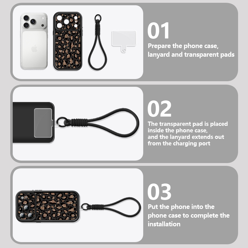 Brown Leopard Printed Lanyard  - Usb Charger ulasan dan harga