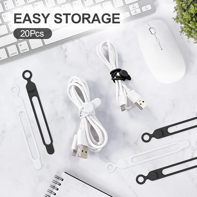 10pcs Silicone Cable Ties,Cord - Cable Organizer ulasan dan harga