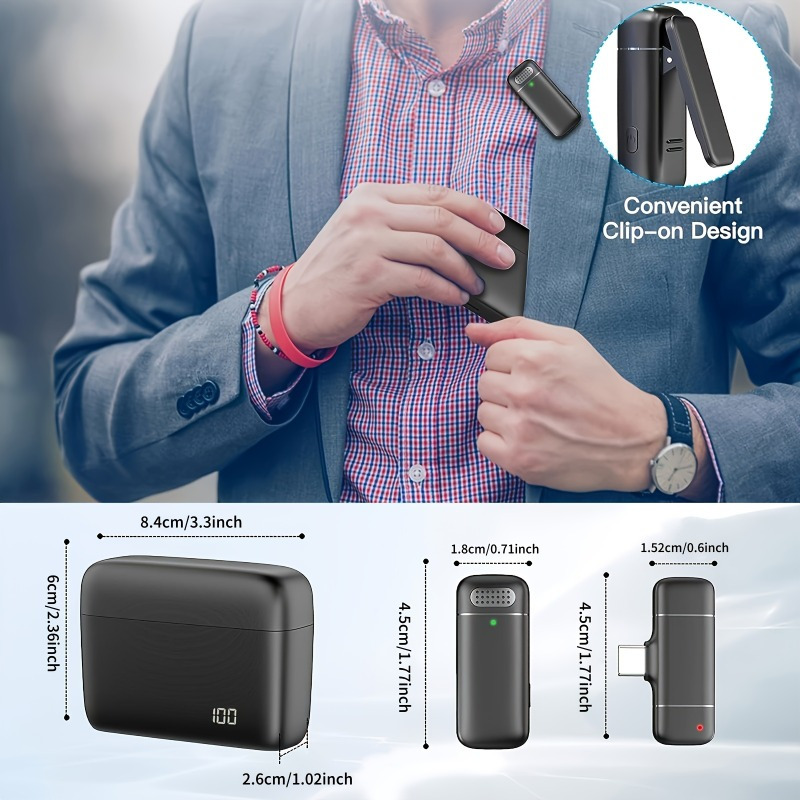 Wireless Lavalier Microphone w - Wireless Charger ulasan dan harga