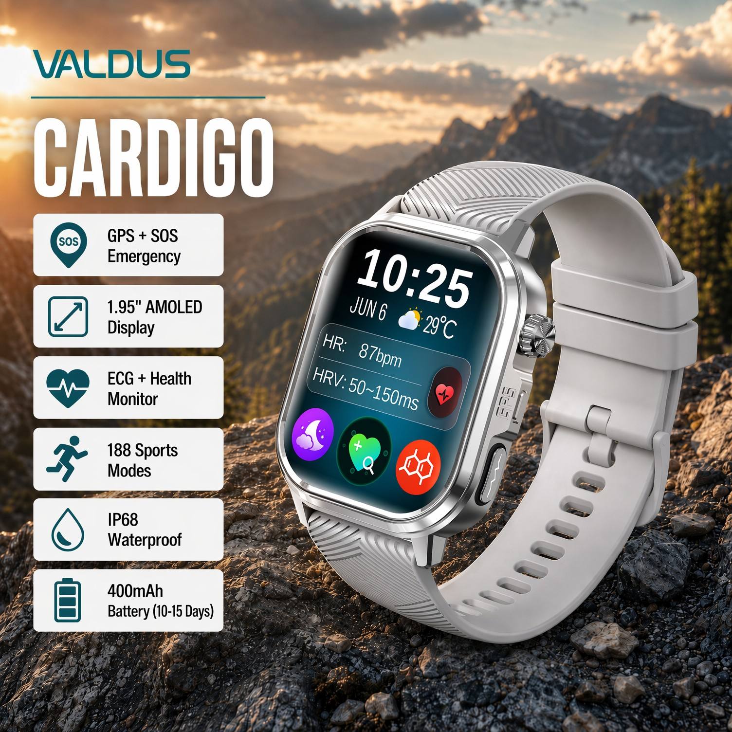 VALDUS CARDIGO Men Women ECG H - Smart Watch ulasan dan harga
