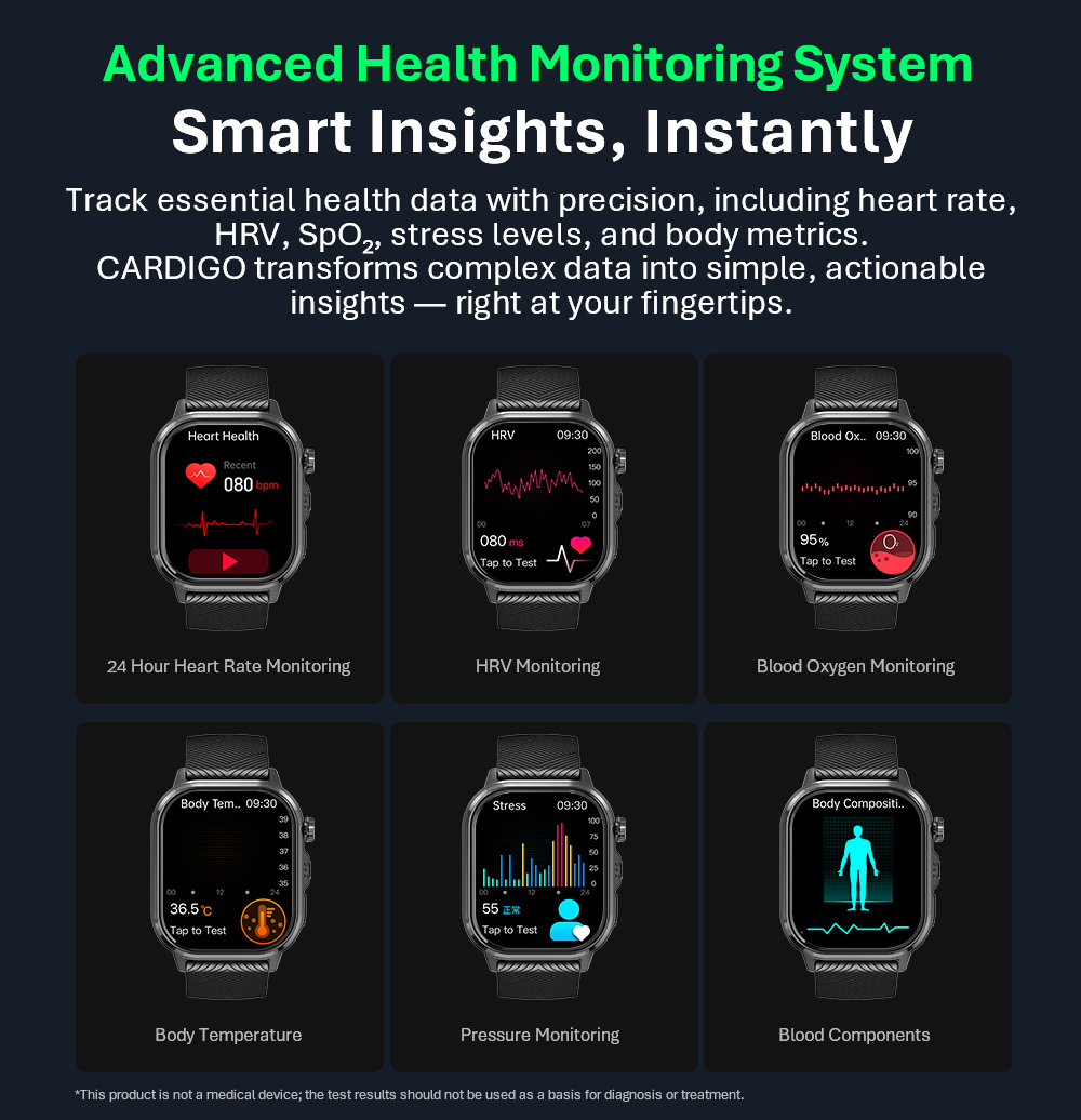 VALDUS CARDIGO Men Women ECG H - Smart Watch ulasan dan harga